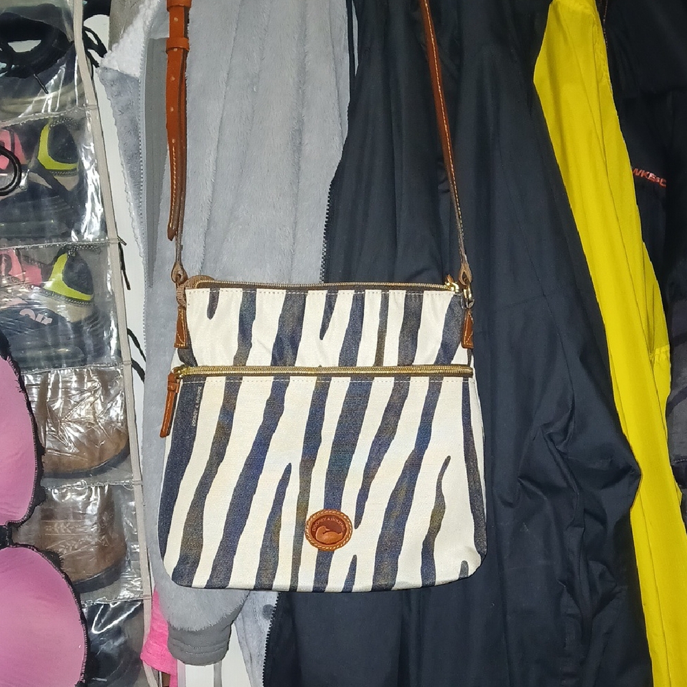 Dooney & Bourke Zebra Print Crossbody Bag - Black, White, Brown